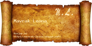 Mavrak Leona névjegykártya